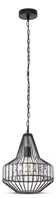 Productafbeelding van Hanglamp VT-7334, zwart, 1xE27x60W, metaal, afmetingen: 120x30x30cm, IP20, V-TAC