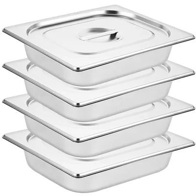 Immagine prodotto di Contenitore Gastronorm in acciaio inossidabile con coperchio, dimensioni 32,5 x 26,5 x 6,5 cm