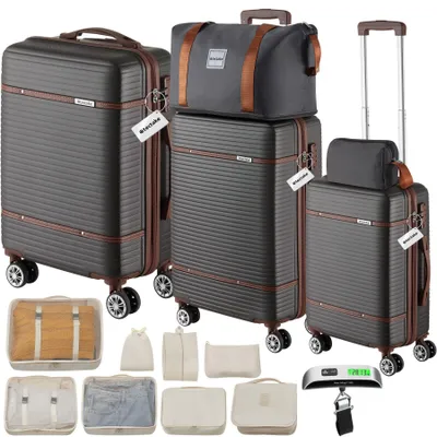 Produktbild von tectake® Reisekofferset Madison 13-teilig, Hartschalen aus robustem ABS-Kunststoff