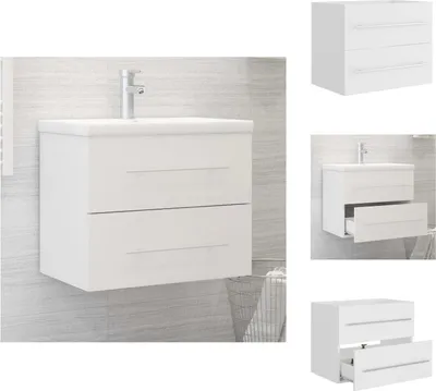 Immagine prodotto di vidaXL Mobiletto bianco 60x38,5x48 cm in legno - Set di mobili da bagno