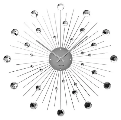 Wanduhr Sunburst Kristall, Silber, Ø 50 cm, analog