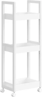 Obrázek produktu pro Mobilní vozík se 3 policemi, rozměry 30 x 20 x 80 cm, bílá barva
