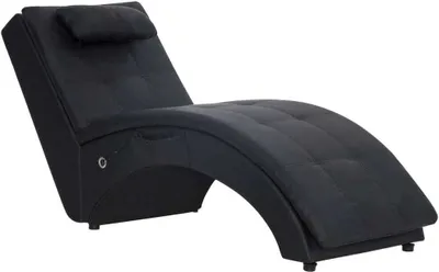 Produktbild von Massage Chaiselongue mit Kissen Schwarz Kunstleder