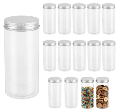 15er-Set Vorratsdosen 500 ml mit Alu-Deckeln, durchsichtig