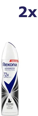 Produktbild von 2x Rexona Deo spray - 150ml - Onzichtbaar 72h