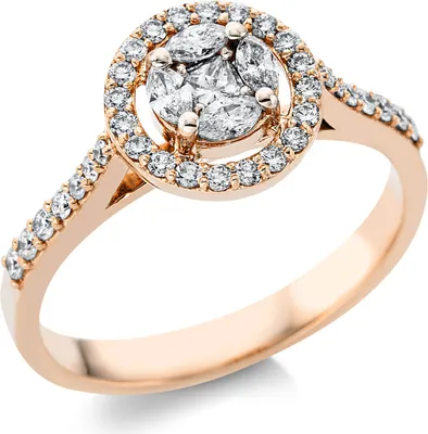 Produktbild von Ring aus 750 Gold Rotgold 39 Diamanten 0,51ct TW-VSI/SI S:6mm Innenumfang 53mm  Ø16.9mm
