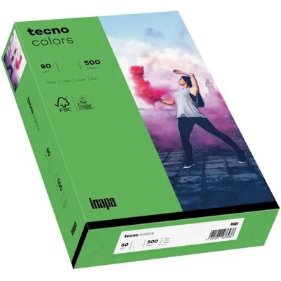 Produktbild von tecno Kopierpapier colors intensivgrün DIN A3 80 g/qm 500 Blatt