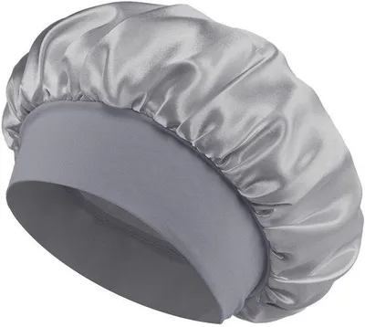 Produktbild von 2 Stück breite Satin-Schlafhauben – Satin-Nachtkappen – Kopfumfang ca. 50–68 cm – elastische Satin-Haarkappen – Schlafhauben für Damen mit langem, lockigem Haar – weich und bequem – Haarpflege