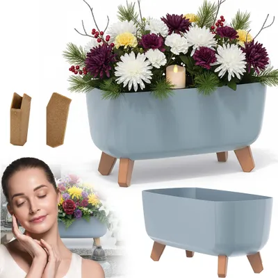 Immagine prodotto di Vaso per fiori per il cimitero Vaso decorativo su gambe Fiori Gracia 39 cm Grigio