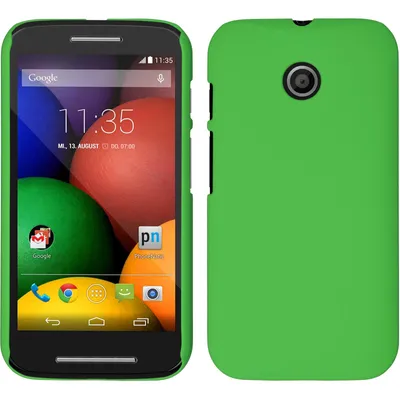 Produktbild von PhoneNatic Case kompatibel mit Motorola Moto E - Hülle grün gummiert Hard-case + 2 Schutzfolien