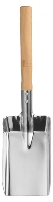 Ascheschaufel Edelstahl 38 cm mit Holzgriff