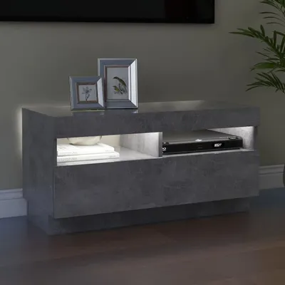 Produktbild von vidaXL TV-Schrank mit LED-Beleuchtung Betongrau 80x35x40 cm