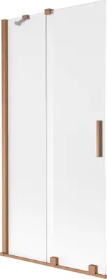 Produktbild von Mexen Velar Duschwand, 2-flügelig, verschiebbar 95 x 150 cm, mattiert, gebürstetes Kupfer - 896-095-000-31-65