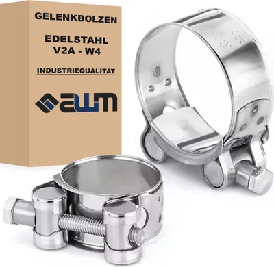 Produktbild von Gelenkbolzenschelle 1 stk. 32-35 mm Edelstahl PREMIUM V2A-W4 Schlauchschellen Spannbackenschelle Auspuffschellen Gelenkbolzen Schelle