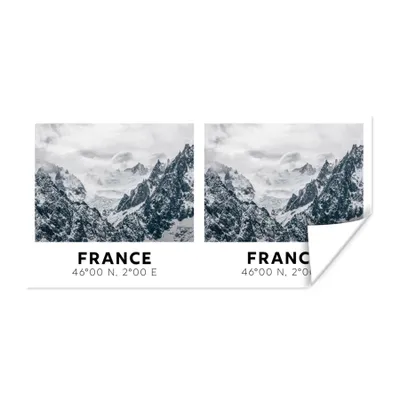 Produktbild von MuchoWow® Poster Frankreich - Berge - Schnee 40x20 cm - Poster für die Wand - Poster Schlafzimmer