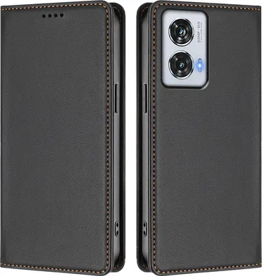 Obrázek produktu pro Kožené pouzdro pro Motorola Edge 50 Fusion/Moto G85, magnetické flipové pouzdro zPolyuretankůže se stojánkem Černá