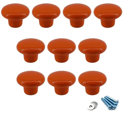 Zdjęcie produktu dla 10 okrągłych ceramicznych gałek do szuflad - w zestawie śruby