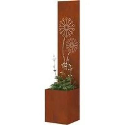 Productafbeelding van Privacy Scherm - Buitenverdeler Decoratie - Tuin Aankleden - Roestig Cortenstaal - 32 x 140 cm - Roestig