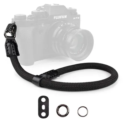 Imagen del producto de Correa de muñeca para cámara - Ajustable - Negro - Para DSLR y cámaras de sistema