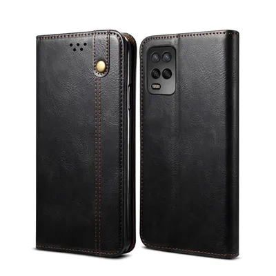Obrázek produktu pro Pouzdro pro OPPO A54 4G, kožené flip pouzdro peněženka s funkcí stojánku černé