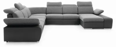 Produktbild von Masseno Ecksofa TRENTO mit Schlaffunktion U-Form, Sofa mit Bettkasten, Wohnzimmersofa, Couch, Soffa, Bettsofa, Couchgarnitur- Grau, PUENTE 11