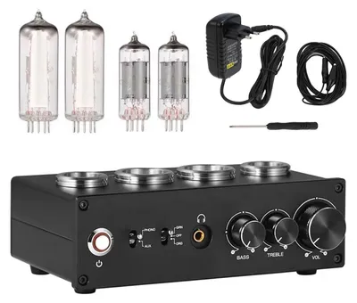 Immagine prodotto di Preamplificatore per giradischi a valvole con uscita per cuffie da 3,5 mm
