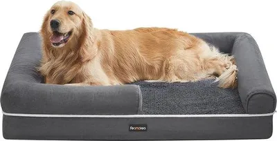 Produktbild von Hundebett mit weicher Polsterung und erhöhten Kanten - 106 x 80 x 25 cm, wasserdicht, antislip Boden