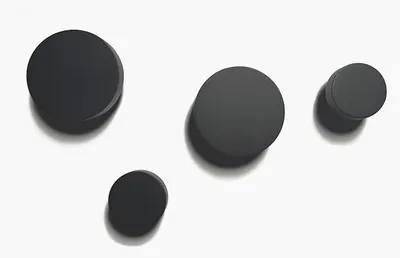 Produktbild von PolkaHome® Kapstokhaken Wandhaak Rond Wandmontage Set von 4 Schwarz