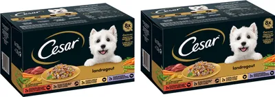 Produktbild von CESAR Schale Multipack Landragout 4 Varietäten 2 x 8 x 150g