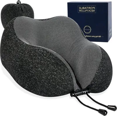 Produktbild von Famanu Nackenstützkissen 100% viskoelastischer Schaum - Reise- und Schlafkissen für Flugzeug, Auto, Zug, Büro, Camping