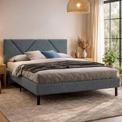 Image de Morpheus – Lit Double, Gris Taupe\ Taupe\, Taille de Matelas 160x190 cm