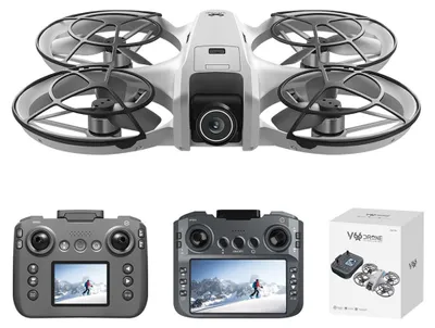 Image de Drone Zimilo 4K avec caméra et télécommande à écran, retour GPS, stabilisation EIS, système d'évitement d'obstacles à 360°, moteur sans balais, gris