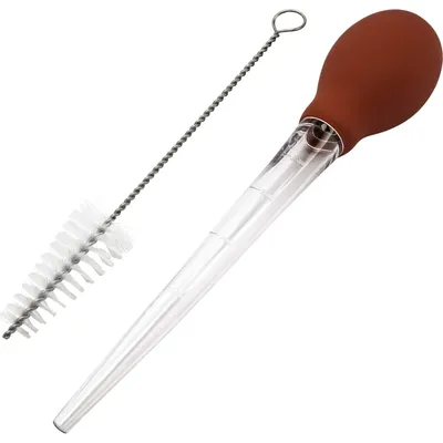 Bedruipspuit 28 cm, Kunststoff, rot/transparent, 30 ml