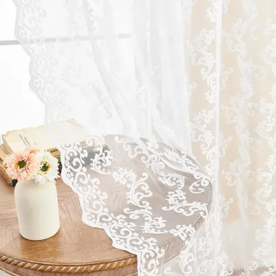 Produktbild von FOLKSIDE Spitzenvorhänge, 2 Stück, Paisley-Vorhänge für Wohnzimmer, Schlafzimmer