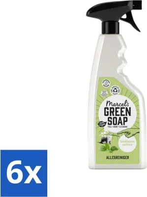Produktbild von Marcel's Green Soap – Allzweck-Reinigungsspray – Basilikum & Vetivergras – Natürlich & Wirksam – 500 ml - Vorteilspack - 6 Stücke