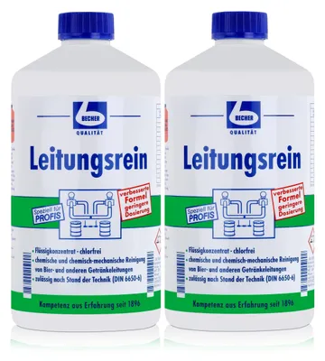 Produktbild von Dr. Becher Leitungsrein 1L zur chemischen, alkalischen Standreinigung (2er Pack)