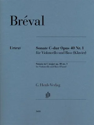 Produktbild von Bréval - Sonata C major op. 40 no. 1 for Violoncello and Bass (Piano)