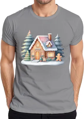 Produktbild von Lebkuchenhaus - Weihnachten Weihnachtsgeschenk Christmas Herren T-Shirt, Grau, S