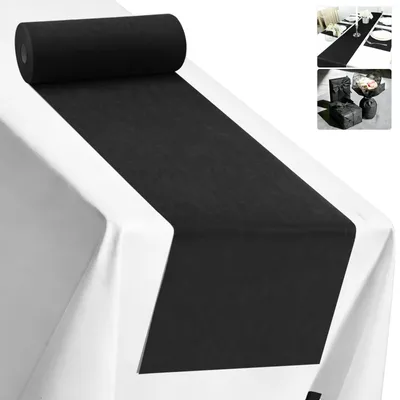 Obrázok produktu pre Flísova obrusová tkanina, čierna, 30 cm x 35 m, vhodná na slávnostné príležitosti