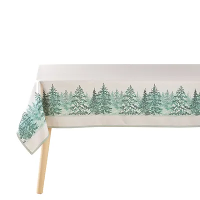 Produktbild von Rechteckige Tischdecke Bügelfrei Weihnachten mit Baumdruck Fleckenresistent