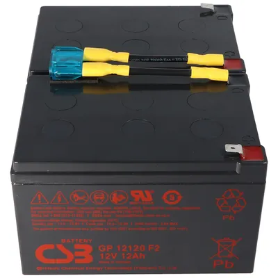 Productafbeelding van Accu geschikt voor APC vervangingsbatterij nr. 6 APC-RBC6, CSB SCD6 vervangingsbatterij, voorgemonteerd met kabel en connector