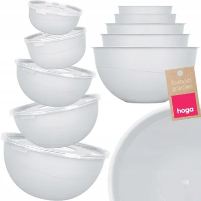 Produktbild von Hoga Küchenschüsseln mit Deckel, 10-teiliges Set, Grau
