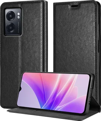 Produktbild von Cadorabo Hülle für Realme Narzo 50 5G in NACHT SCHWARZ Schutzhülle mit Magnetverschluss, Standfunktion und Kartenfach Flip Case Cover Etui Handy Klapp Hülle Book Tasche