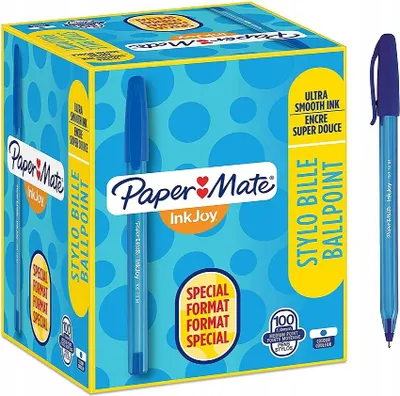 Produktbild von Paper Mate InkJoy 100ST Kugelschreiber | mittlere Spitze (1,0 mm) | Blau | 100 Stück
