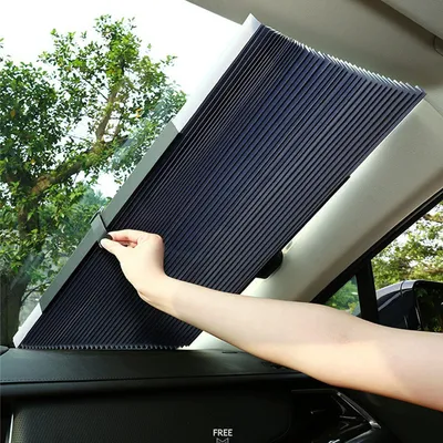 Imagen del producto de Protector solar para automóvil, para parabrisas y luneta trasera, 46 cm, color