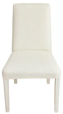 Produktbild von Stuhlhussen, 6 Stück, elastische Stuhlhussen, Stretch-Stuhlhussen, Jacquard-Stuhlhussen für Hochzeiten, Partys, Bankette, Dekorationen, doppelt elastische Hussen (Milchweiß, 6 Stück)