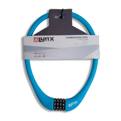 Produktbild von Lynx Fahrradschloss 15mm x 70cm blau (Kabelschloss)