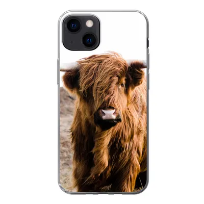 Produktbild von MuchoWow® Handyhülle Schutzhülle Hülle für iPhone 13 Schottische Highlander - Landschaft - Kuh - Braun - Tiere - Natur Silikon Softcase Handy Hülle - Karteninhaber