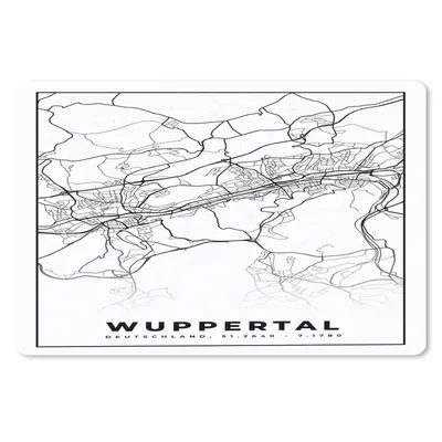 Produktbild von MuchoWow® Mauspad Mousepad Stadtplan - Wuppertal - Karte 27x18 cm - Mousepads - Maus Mat - Pad - Mausunterlage - Büroartikel - Desk Matten