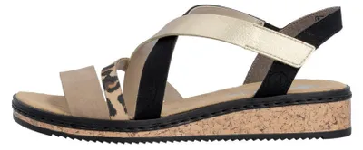 Immagine prodotto di Scarpe da donna Rieker, modello sandalo comodo, colore nero, ideali per il tempo libero